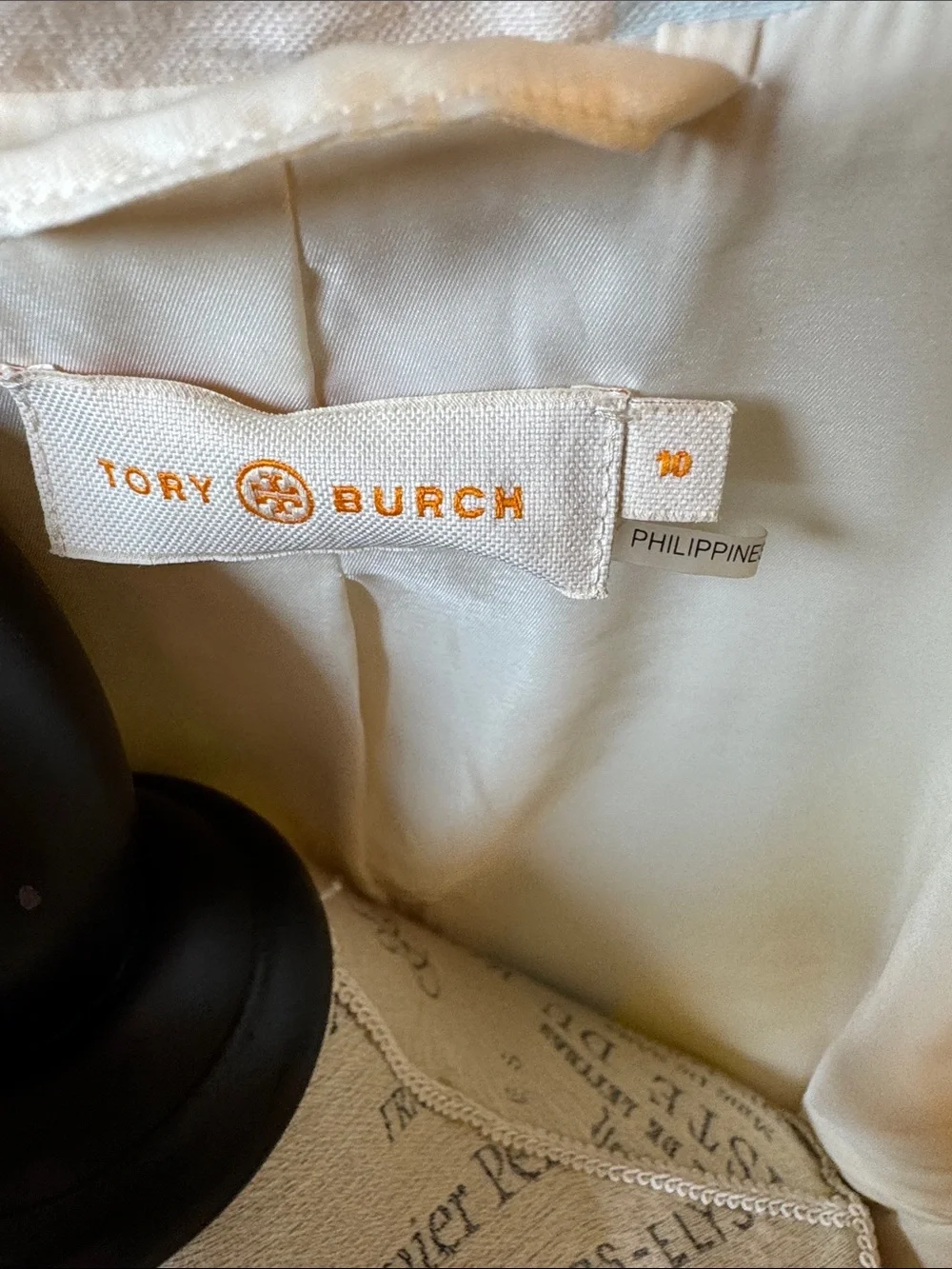 Tory Burch Yellow, White and Pale Blue Striped Pants and Blazer